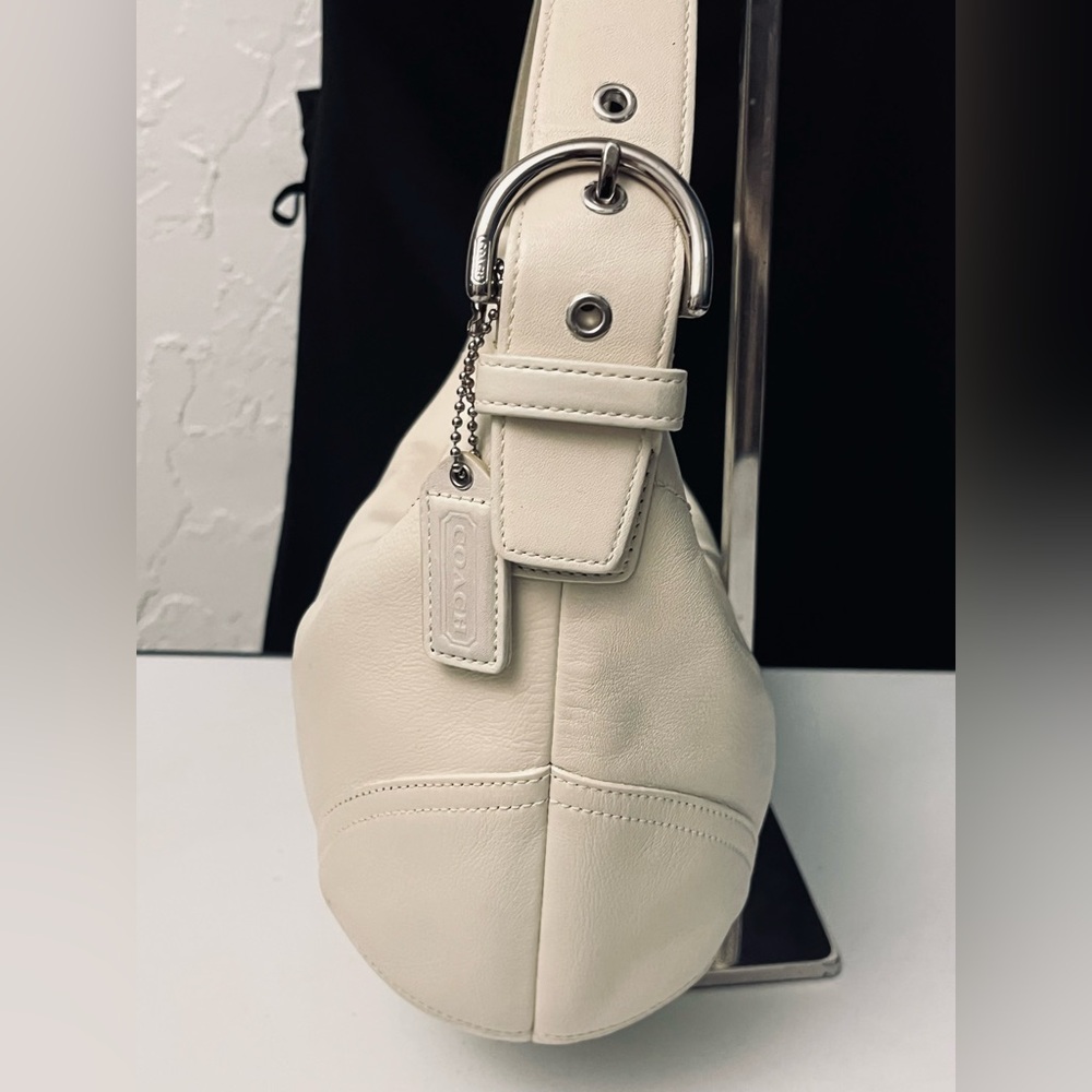 VINTAGE COACH SOHO CREAM/BEIGE HOBO LEATHER SHOULDER SHOULDER BAG 9464 - Picture 7 of 15